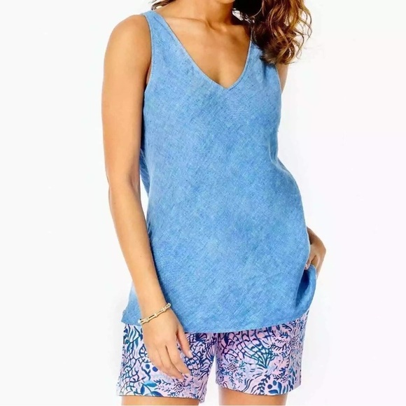 Lilly Pulitzer Florin Sleeveless Linen Tank , sz : medium - Picture 8 of 8